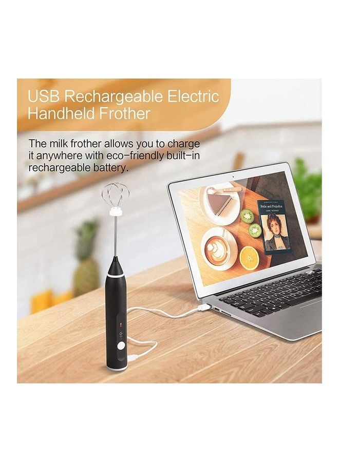 XiuWoo Electric Milk Frother Maker With Whisk Set Black/Silver - Image 4