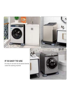 Generic Set Of 4 Anti Vibration Washing Machine Pads Grey/Black 10.5cm  - Image 5