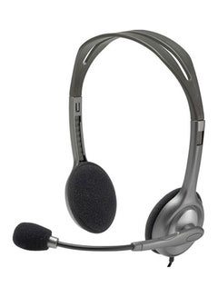 Logitech H110 Head-mounted Stereo Headset With Adjustable Noise Reduction Microphone Grey  - Image 1