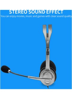 Logitech H110 Head-mounted Stereo Headset With Adjustable Noise Reduction Microphone Grey  - Image 2