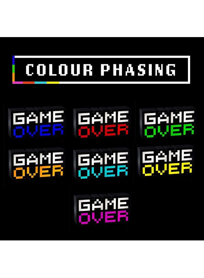 شو وو - مصباح إضاءة متغير الألوان بتصميم عبارة "Game Over" متعدد الألوان - Image 1