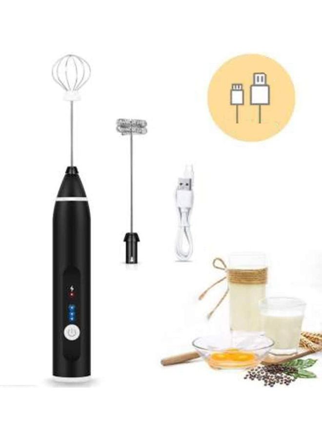 XiuWoo Electric Milk Frother Maker With Whisk Set Black/Silver - Image 1
