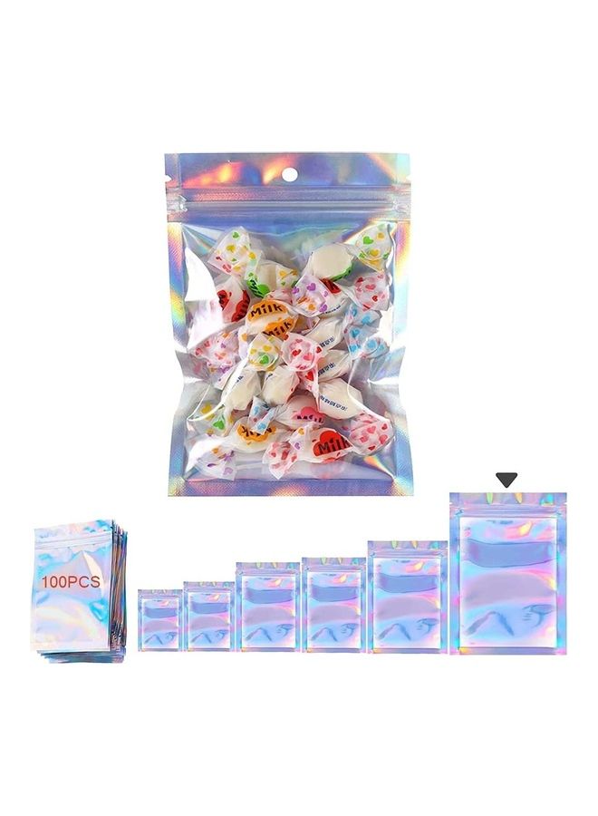 شو وو أكياس تخزين مغلقة من القصدير مصنوعة بالليزر من 100 قطعة متعدد الألوان 18x26سم - Image 1