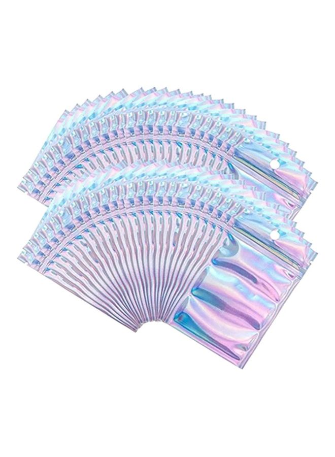 XiuWoo 100-Piece Resealable Smell-Proof Foil Pouch Multicolour 8x13cm  - Image 1