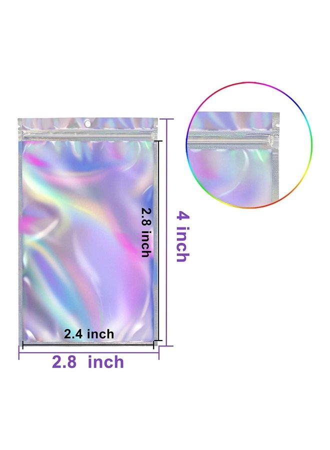 XiuWoo 100-Piece Resealable Smell-Proof Foil Pouch Multicolour 8x13cm  - Image 2