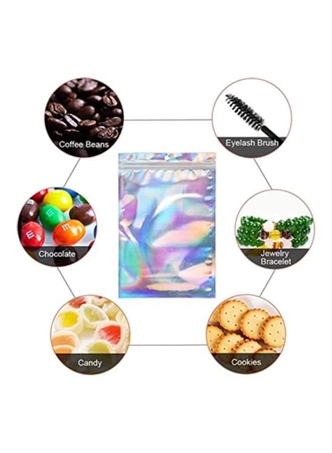 XiuWoo 100-Piece Resealable Smell-Proof Foil Pouch Multicolour 8x13cm  - Image 3