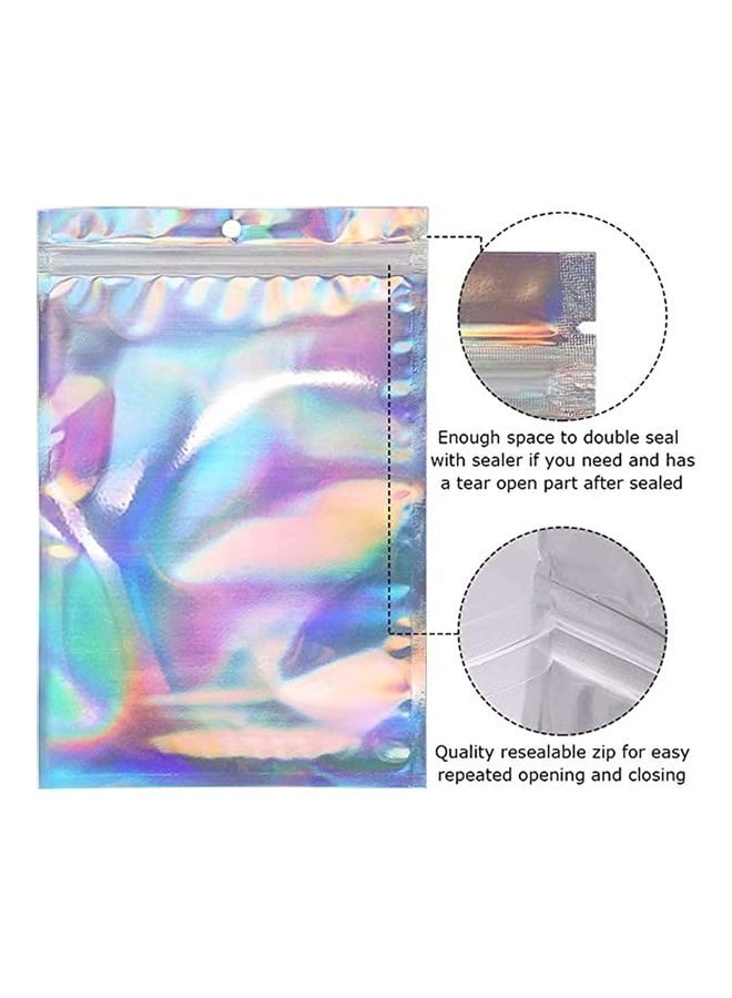 XiuWoo 100-Piece Resealable Smell-Proof Foil Pouch Multicolour 8x13cm  - Image 5