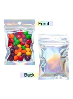 XiuWoo 100-Piece Laser Foil Seal Bag Set Clear/Silver/Pink 14x20cm 
