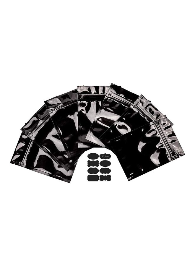 XiuWoo 100-Piece Resealable Smell-Proof Foil Pouch Black 10x15cm  - Image 1