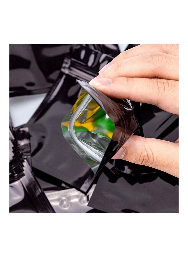 XiuWoo 100-Piece Resealable Smell-Proof Foil Pouch Black 10x15cm  - Image 2