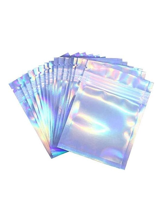 XiuWoo 50-Piece Resealable Foil Pouch Set Clear/Silver/Blue 6x10cm  - Image 1