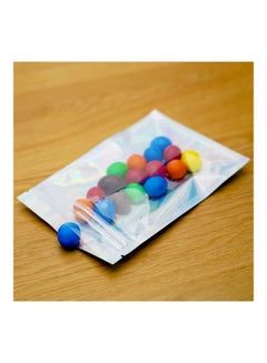 XiuWoo 50-Piece Resealable Foil Pouch Set Clear/Silver/Blue 6x10cm  - Image 3