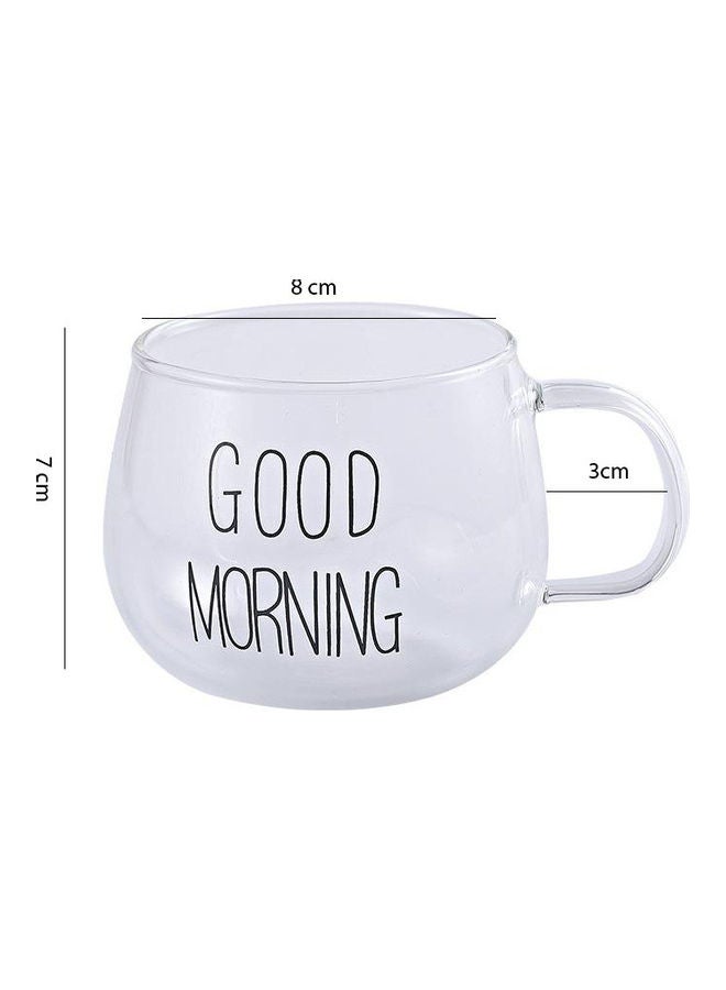 East Lady Good Morning Print Coffee Tea Cup Clear  - Image 2