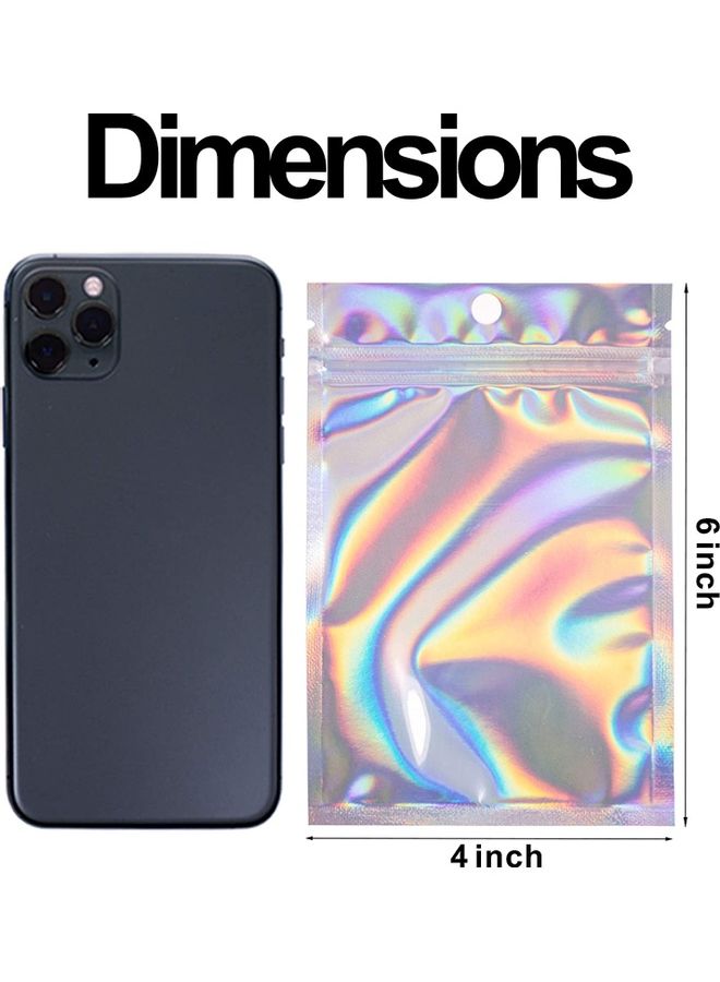 XiuWoo 100-Piece Laser Foil Storage Pouch Seal Bag Set Clear/Silver/Blue 8x10cm - Image 3