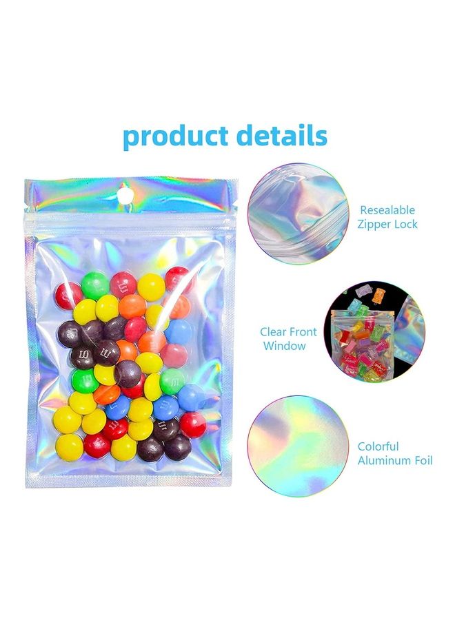 XiuWoo 100-Piece Smell Proof Bag Set Clear/Silver/Pink 6x4inch - Image 2