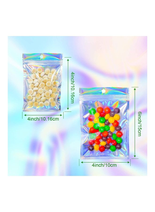 XiuWoo 100-Piece Smell Proof Bag Set Clear/Silver/Pink 6x4inch - Image 3