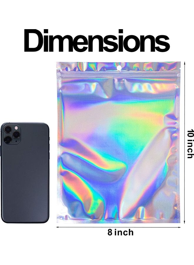 XiuWoo 100-Piece Laser Foil Storage Pouch Seal Bag Set Clear/Silver/Blue 8x10cm  - Image 3