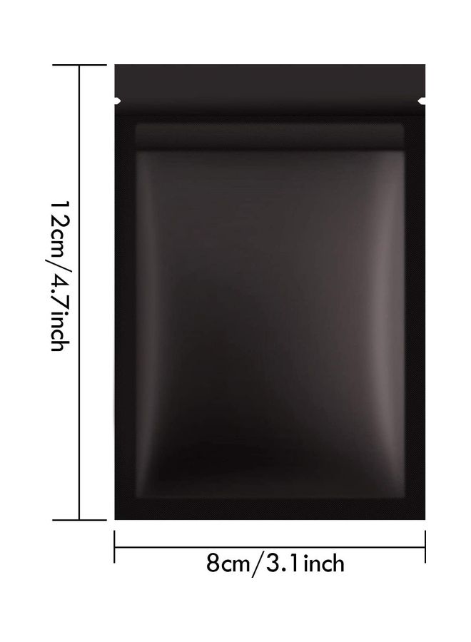 XiuWoo 100-Piece Resealable Smell-Proof Foil Pouch Black 10x15cm  - Image 2