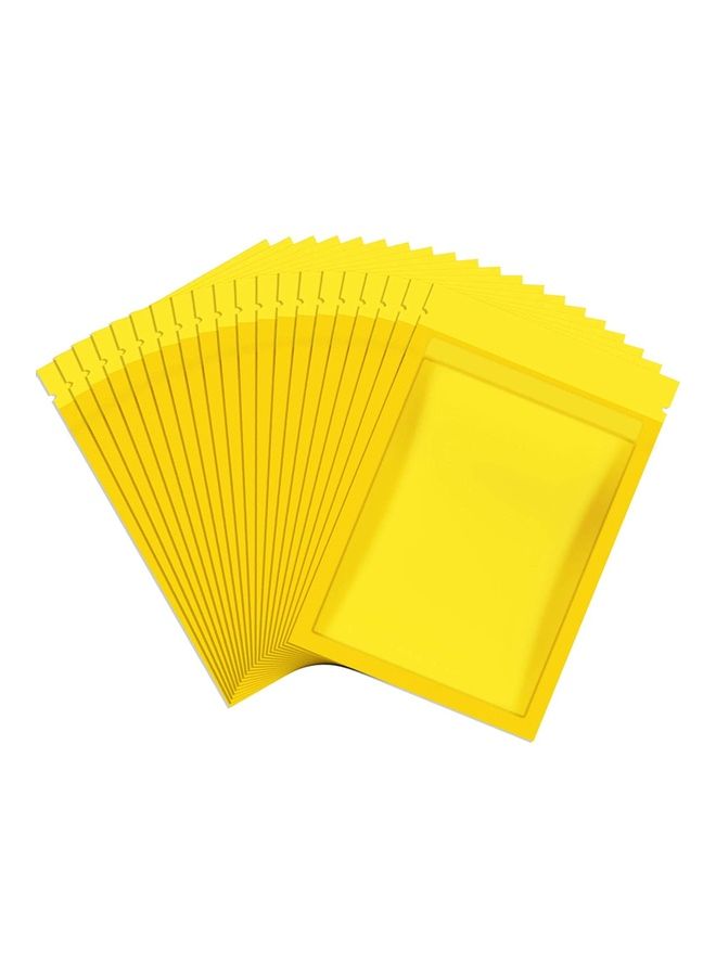 XiuWoo 100-Piece Resealable Smell-Proof Foil Pouch Yellow 10x15cm  - Image 1