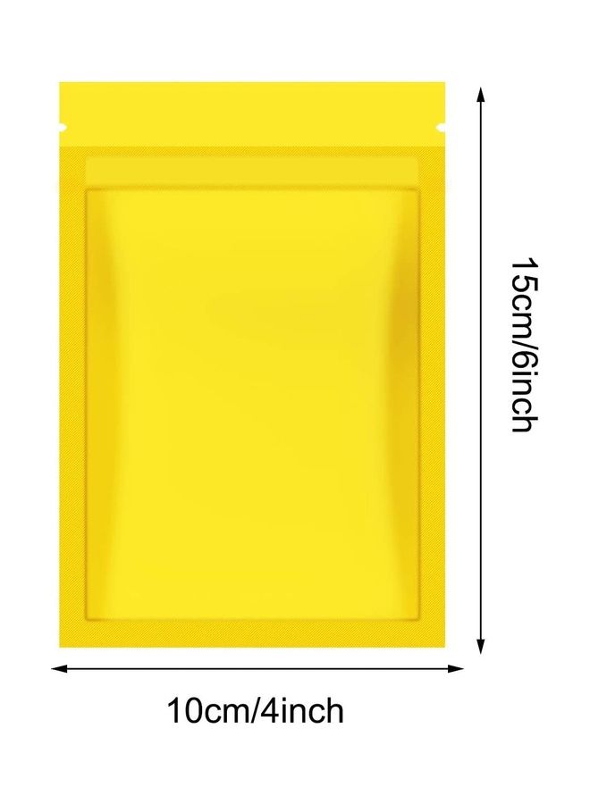 XiuWoo 100-Piece Resealable Smell-Proof Foil Pouch Yellow 10x15cm  - Image 2