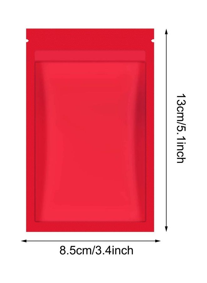 XiuWoo 100-Piece Resealable Smell-Proof Foil Pouch Red 10x15cm  - Image 2