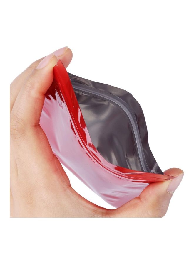 XiuWoo 100-Piece Resealable Smell-Proof Foil Pouch Red 10x15cm  - Image 4