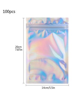 XiuWoo 100-Piece Laser Foil Seal Bag Set Clear/Silver/Blue 14x20cm  - Image 2