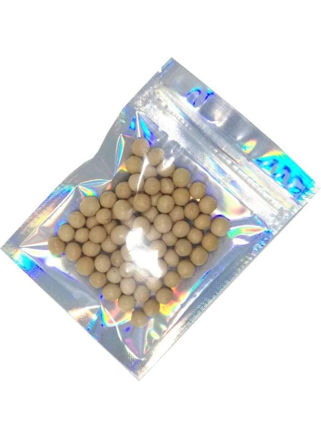 XiuWoo 100-Piece Laser Foil Seal Bag Set Clear/Silver/Blue 14x20cm - Image 1