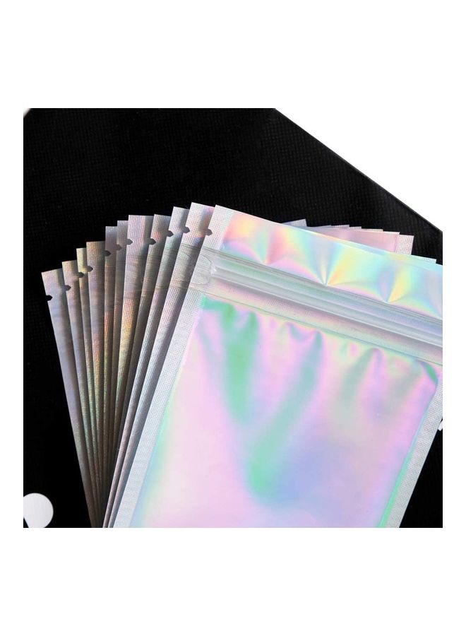 XiuWoo 100-Piece Resealable Smell-Proof Foil Pouch Silver 10x18cm  - Image 4