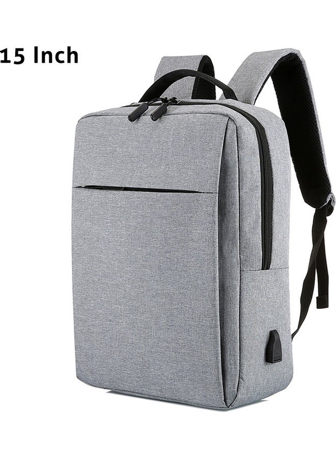 15 Inch Laptop Backpack With USB Charging Port Grey - Image 1