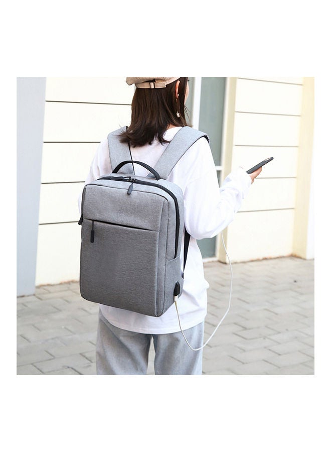15 Inch Laptop Backpack With USB Charging Port Grey - Image 2