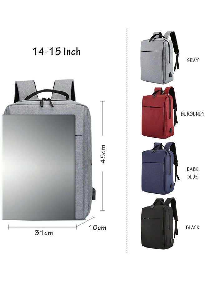 15 Inch Laptop Backpack With USB Charging Port Grey - Image 5