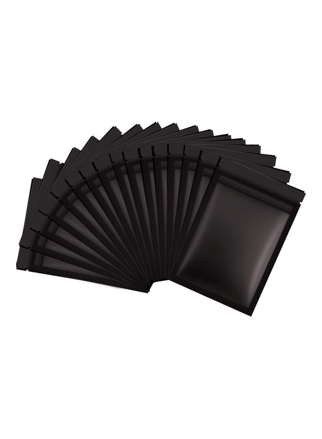 XiuWoo - 100-Piece Resealable Smell-Proof Foil Pouch Black 10x15cm - Image 1