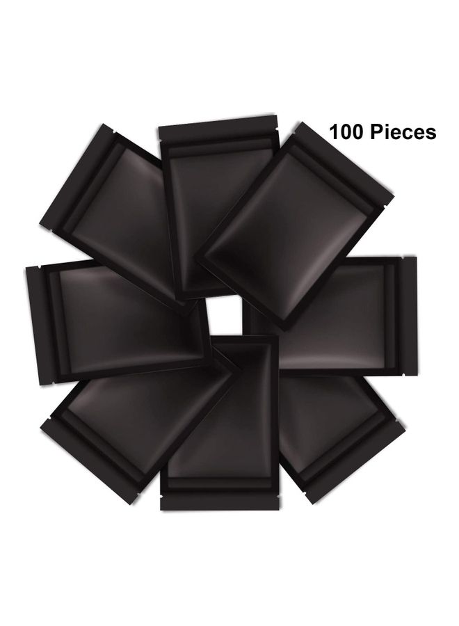 XiuWoo - 100-Piece Resealable Smell-Proof Foil Pouch Black 10x15cm - Image 1