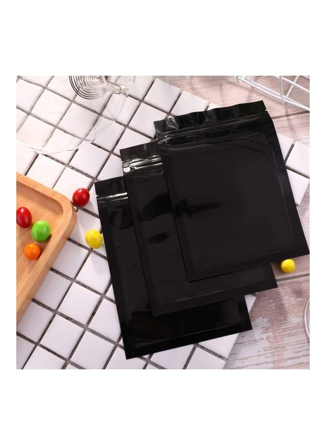 XiuWoo - 100-Piece Resealable Smell-Proof Foil Pouch Black 10x15cm - Image 1