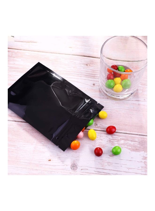 XiuWoo - 100-Piece Resealable Smell-Proof Foil Pouch Black 10x15cm - Image 1