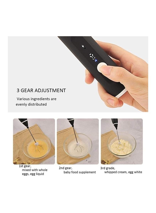 شو وو ماكينة كهربائية لصنع رغوة الحليب أسود/فضي - Image 4