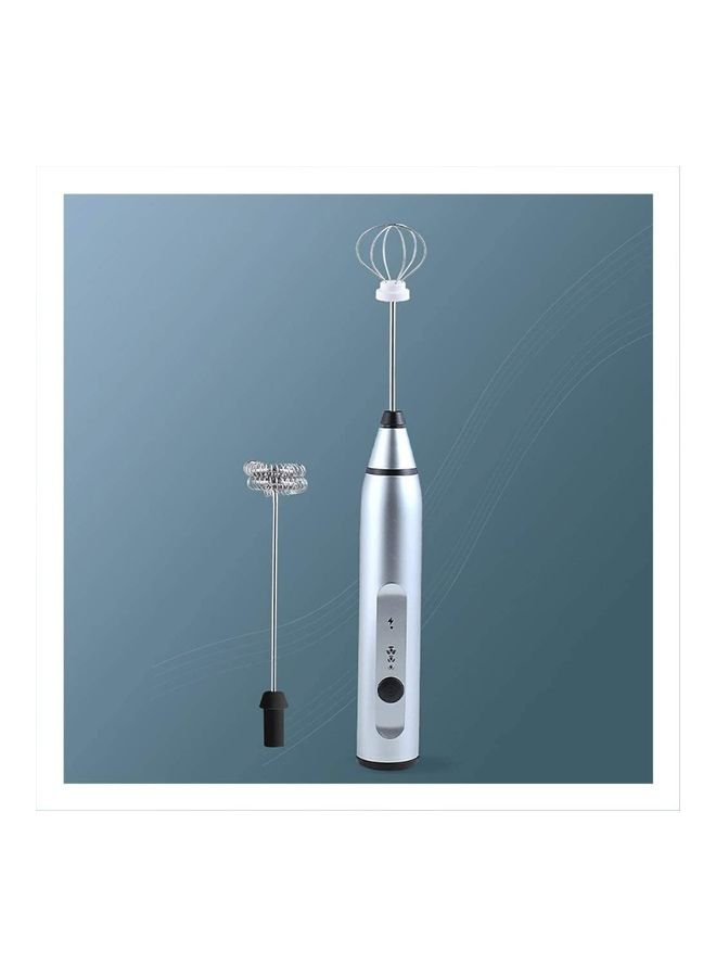 XiuWoo Electric Milk Frother Maker With Whisk Set Silver - Image 1