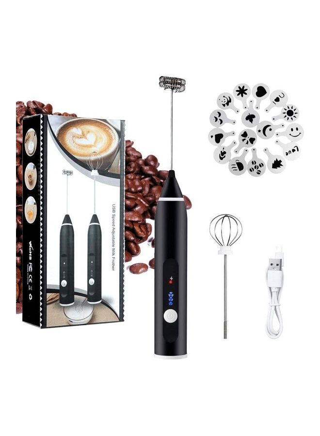 XiuWoo Electric Milk Frother Maker With Whisk Set Black/Silver - Image 1