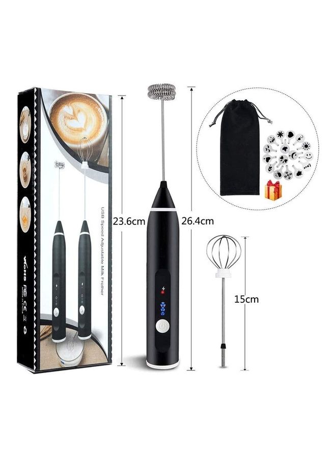 XiuWoo Electric Milk Frother Maker With Whisk Set Black/Silver - Image 5