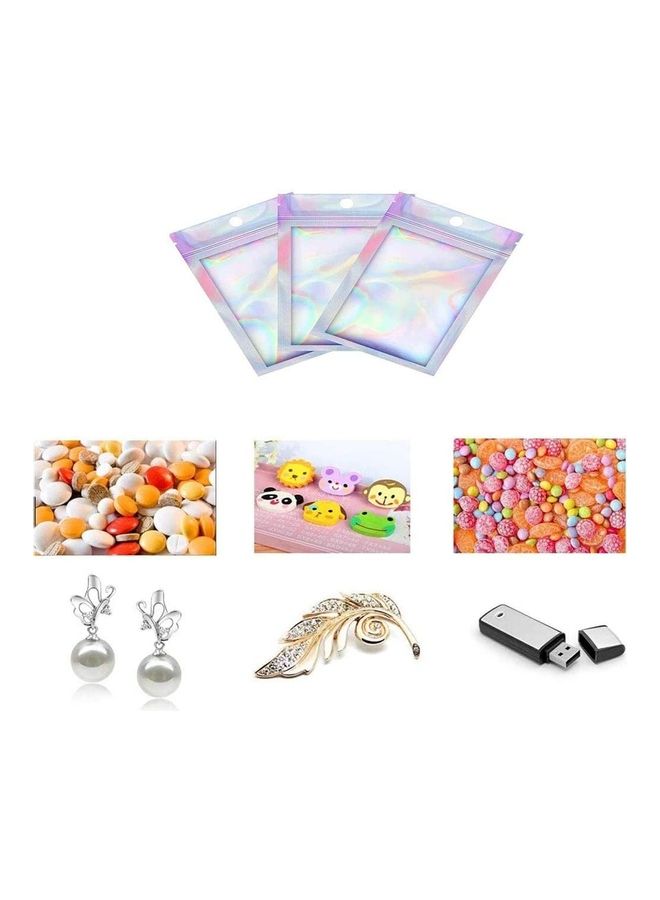 XiuWoo 100-Piece Laser Foil Seal Storage Pouch Multicolour 10x15cm - Image 3