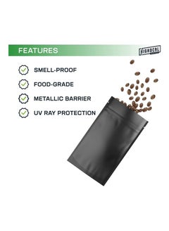 XiuWoo 50-Piece Resealable Smell-Proof Pouch Black 18x26cm  - Image 3