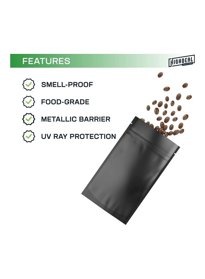 XiuWoo 50-Piece Resealable Smell-Proof Pouch Black 18x26cm  - Image 3