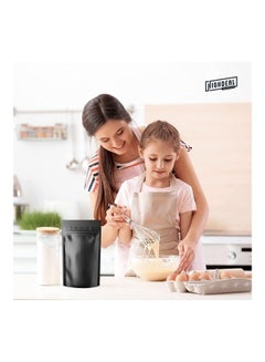 XiuWoo 50-Piece Resealable Smell-Proof Pouch Black 18x26cm  - Image 4
