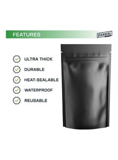 XiuWoo 50-Piece Resealable Smell-Proof Pouch Black 18x26cm  - Image 2