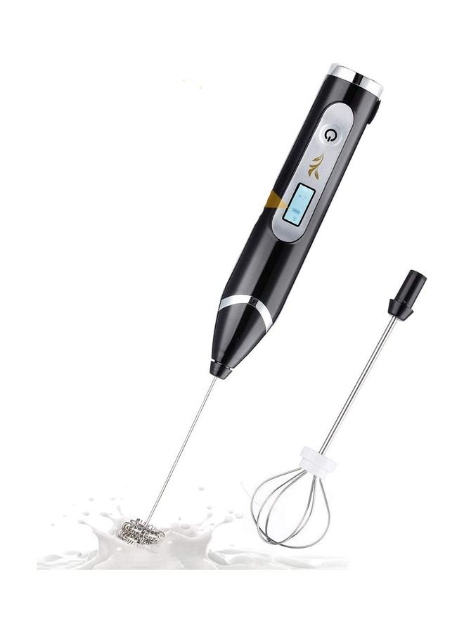 XiuWoo Electric Milk Frother Maker With Whisk Set Black/Silver - Image 1
