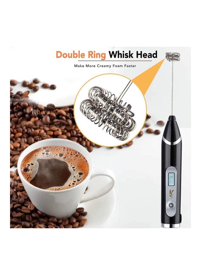 XiuWoo Electric Milk Frother Maker With Whisk Set Black/Silver - Image 3
