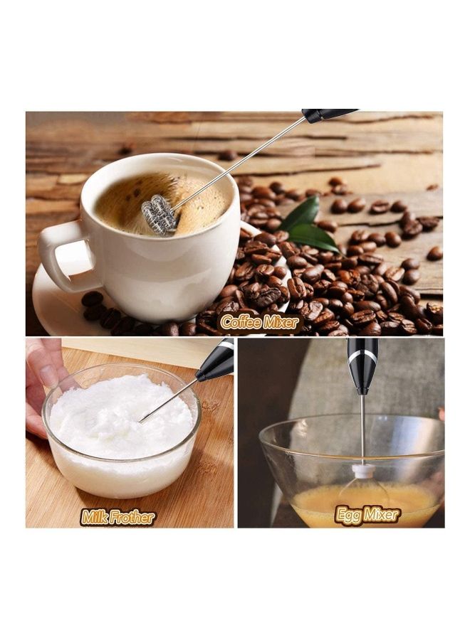 XiuWoo Electric Milk Frother Maker With Whisk Set Black/Silver - Image 5
