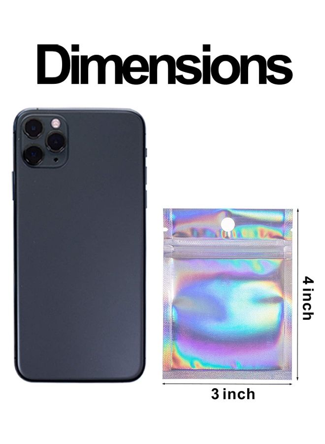 XiuWoo 100-Piece Laser Foil Storage Pouch Seal Bag Set Clear/Silver/Blue 8x10cm - Image 3