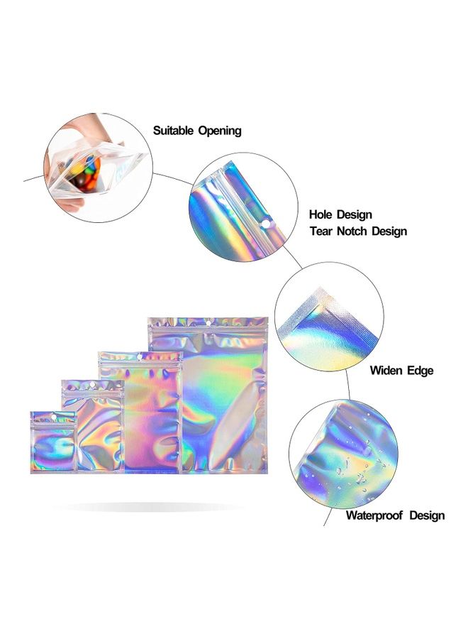 XiuWoo 100-Piece Laser Foil Storage Pouch Seal Bag Set Clear/Silver/Blue 8x10cm - Image 4